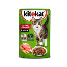 Влажный корм для кошек Kitekat, с говядиной в желе, 85г