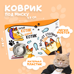 Коврик под миску Пушистое счастье Во-о-от столько еды хочу 43х28 см