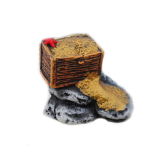 Декор для аквариума Сундук с золотом керамический, 22 x 15,5 x 15 см No Brand
