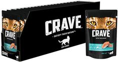 Корм консервированный полнорационный CRAVE для взрослых кошек с Лососем, 70г х 30 штук в у