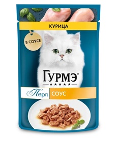 Влажный корм для кошек Гурмэ Перл с курицей в соусе, 75г Gourmet
