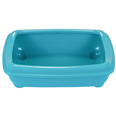 Лоток для кошек Homecat, с бортиком, бирюзовый, пластик, 38х27х10 см