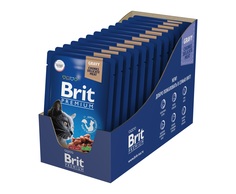 Влажный корм для кошек Brit Premium Куриная печень в соусе, 14 шт по 85 г Brit*