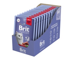 Влажный корм для кошек Brit Premium, ассорти с потрошками, 14 шт по 85 г Brit*