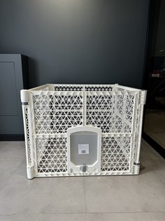 Вольер для собак Чистый Котик, 4 секции, разборный, белый, пластик, 98x98x59,8 см