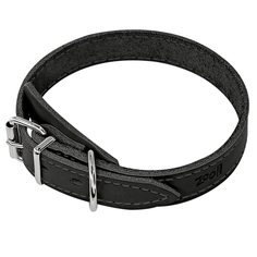 Ошейник для собак Zoo One, черный, кожа, сталь, 20 мм x 30-40 см Zooone