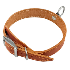 Ошейник для собак Zoo One, рыжий, кожа, сталь, 18 мм x 20-31 см Zooone