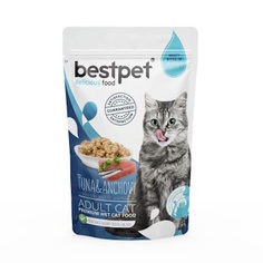 Влажный корм Bestpet с тунцом и анчоусами для кошек 85 г х 24 шт