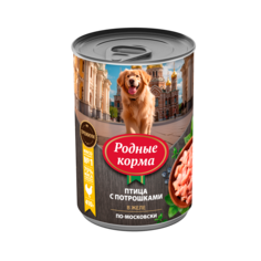 Консервы для собак Родные Корма, птица с потрошками в желе по-московски, 410гх6шт