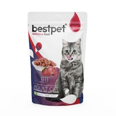 Влажный корм Bestpet с говядиной для кошек 85 г х 24 шт