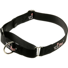 Ошейник для собак V.I.Pet с мартингалом, красный, нейлон, металл, 25 мм x 40-60 см