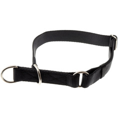 Ошейник-полуудавка для собак V.I.Pet черный, нейлон, сталь, 25 мм x 40-60 см