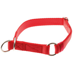 Ошейник-полуудавка для собак V.I.Pet красный, нейлон, сталь, 20 мм x 32-45 см