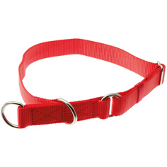 Ошейник-полуудавка для собак V.I.Pet красный, нейлон, сталь, 25 мм x 40-60 см