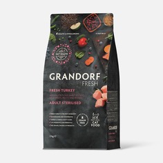 Сухой корм Grandorf Fresh, для стерилизованных кошек, свежее мясо индейки с бататом, 2 кг
