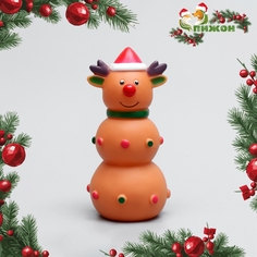 Игрушка для собак Пижон пищащая Оленёнок коричневая 12х6 см