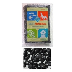 Грунт для аквариума и террариума Bestmineral галька полированная, черная, 2 кг