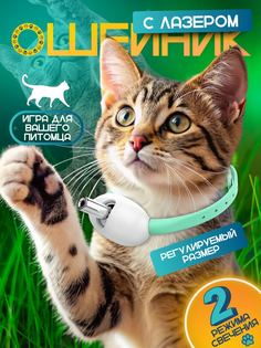 Игрушка для кошек TOP-Store Laser Collar Ошейник с лазером, зеленый, силикон, 310 мм