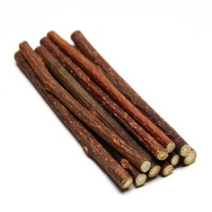 Игрушка для кошек Пижон, палочки Мататаби, коричневый, дерево, 12 см, 10 шт