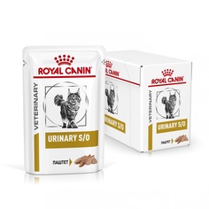 Влажный корм для кошек ROYAL CANIN Vet Diet Urinary S/O, паштет с мясом, 12шт по 85г