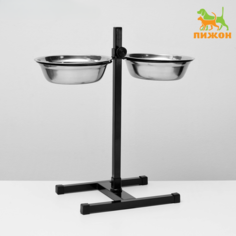 Миски Пижон, с подставкой, разборная, чёрная, 2 шт по 1,5 л