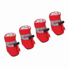 Ботинки с утяжкой для собак "Уют" красный текстиль, размер 4 (5 х 4 см) No Brand