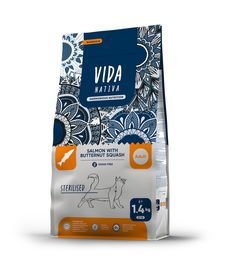 Сухой корм Vida Super с лососем и тыквой для взрослых стерилизованных кошек 1,4 кг