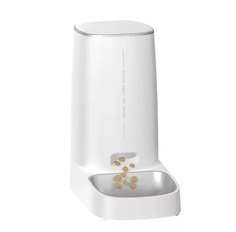 Автокормушка для животных Rojeco Automatic Pet Feeder Single Bowl, белая, пластик, 4 л