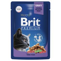 Влажный корм для кошек Brit Premium, треска, 100г Brit*
