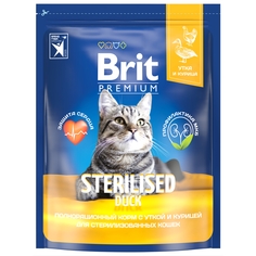 Сухой корм для кошек Brit Premium, для стерилизованных, с уткой и курицей, 2 кг Brit*