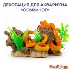 Декорация для аквариума EXOPRIMA Осьминог, мультиколор, 19х12х10.5см