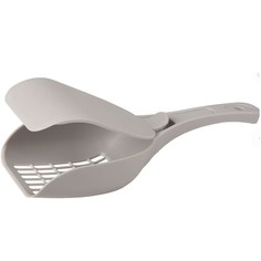 Совок для кошачьего туалета Flamingo, с крышкой, серый, пластик, 26 х 10 х 5 см