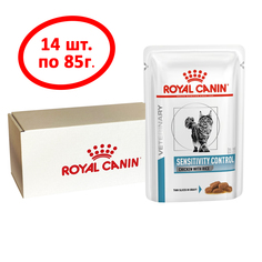 Влажный корм для кошек Royal Canin Sensitivity Control курица и рис, 14 шт по 85 г