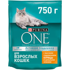 Сухой корм для кошек Purina ONE с высоким содержанием курицы и злаками, 8 шт по 750 г