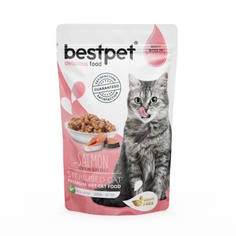 Влажный корм Bestpet с лососем для стерилизованных кошек 85 г х 24 шт