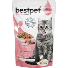 Влажный корм Bestpet с лососем для кошек 85 г х 24 шт
