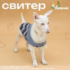 Свитер для собак Пижон Волна унисекс, XS, голубой, шерсть, длина спины 17 см