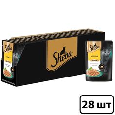 Влажный корм для кошек Sheba Ломтики в соусе с курицей, 28 шт по 75 г