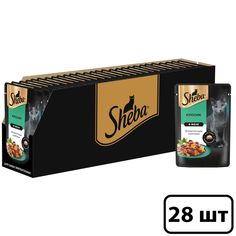 Влажный корм для кошек Sheba Ломтики в желе с кроликом, 28 шт по 75 г