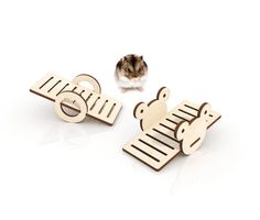 Качели для грызунов деревянные 14,5х6,5х4,5см, 2шт No Brand