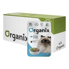 Влажный корм Organix лосось в соусе для взрослых кошек 85 г x 25 шт