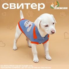 Свитер для собак Пижон Зайка, унисекс, L, разноцветный, длина спины 29 см