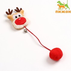 Игрушка-дразнилка для кошек Пижон с бубенчиком Олень-красный нос