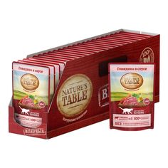 Влажный корм Natures Table с говядиной для взрослых кошек 85 г х 28 шт