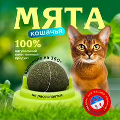 Игрушка для кошек RENA PET Мяч + лакомство мятный шар, разноцветный, мята и пластик, 5 см