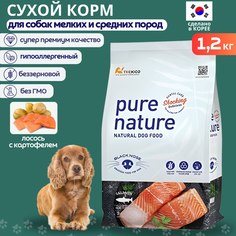 Сухой корм для собак Pure Nature, беззерновой, с лосось и картофель, 1,2 кг