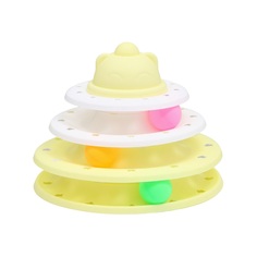 Игрушка для кошек Пижон комплекс желтый с шариками, 24,5х24,5х13см