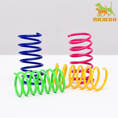 Игрушки для кошек Пижон Пружинки, микс цветов, пластик, 5,5 см
