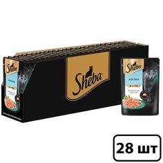 Влажный корм для кошек Sheba Ломтики в соусе с лососем, 28шт по 75г