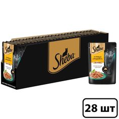 Влажный корм для кошек Sheba Ломтики с курицей и индейкой, 28шт по 75г